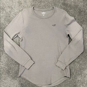 Hollister Heather Gray Waffle Knit Top Mens Size XS